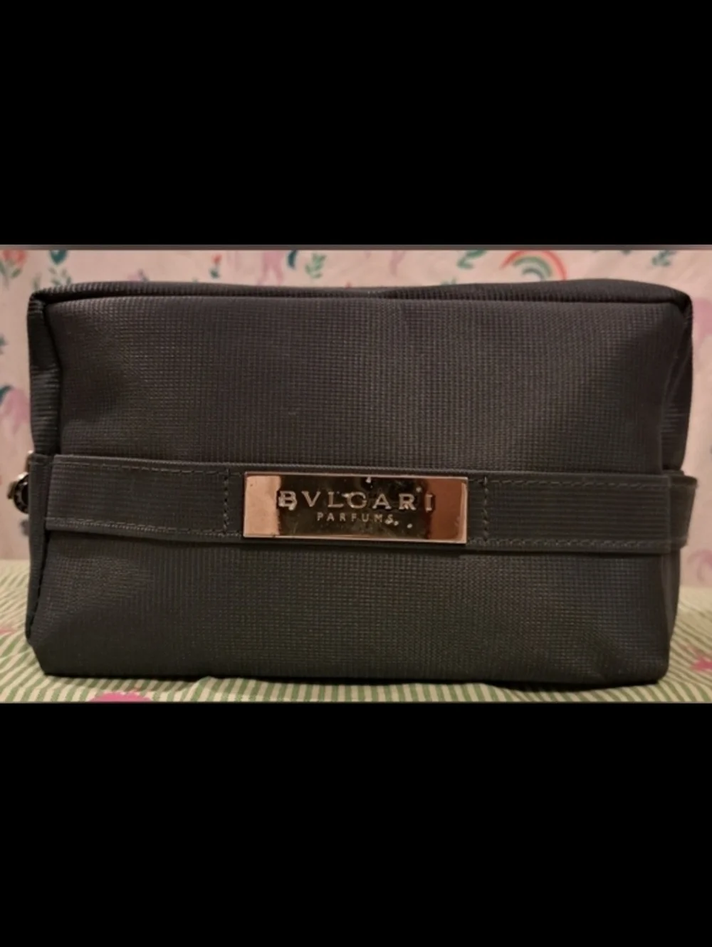 Bulgari Parfum Grey Unisex Toiletry Travel Shave Cosmetic Makeup Beauty Bag